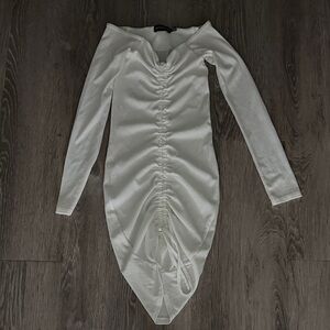 PrettyLittleThing Ivory Long Sleeve Dress